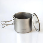 Comtai Titanium Camping Cookware 1100Ml/39 Oz Titanium Pot With Lid And Fotable Handle, Titanium Cook Pot Backpacking For Outdoo