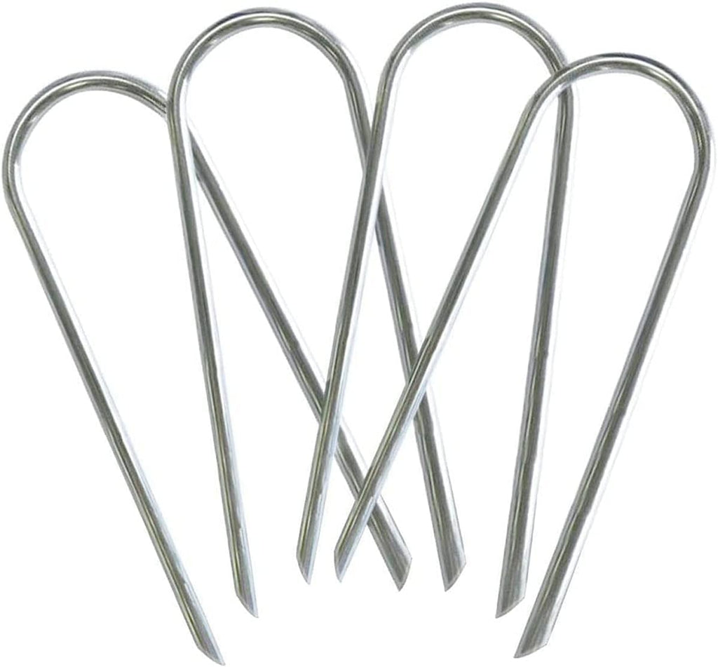 Trampoline Stakes U Shaped Anchors Heavy Duty Metal 12''- Long Trampolines Ground Wind Stakes For Soccer Goals, Camping Tents, G