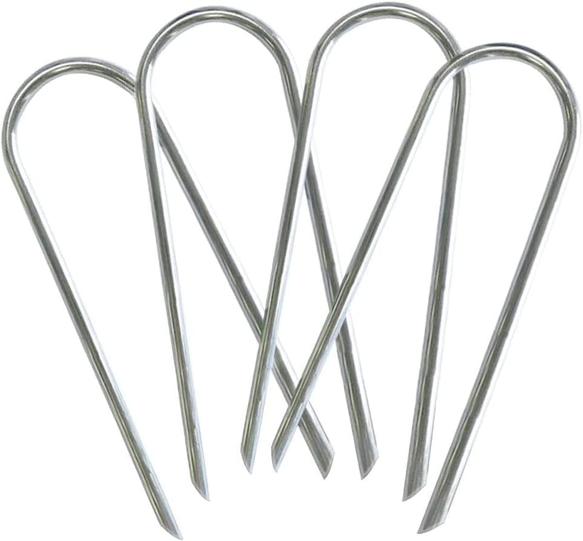 Trampoline Stakes U Shaped Anchors Heavy Duty Metal 12''- Long Trampolines Ground Wind Stakes For Soccer Goals, Camping Tents, G