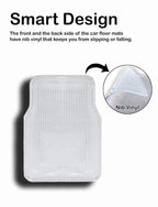 Vaygway All Weather Floor Mats-Universal 4 Piece Car Interior- Rubber Clear Car Plastic Rug- Heavy Duty Weather Protection Mats