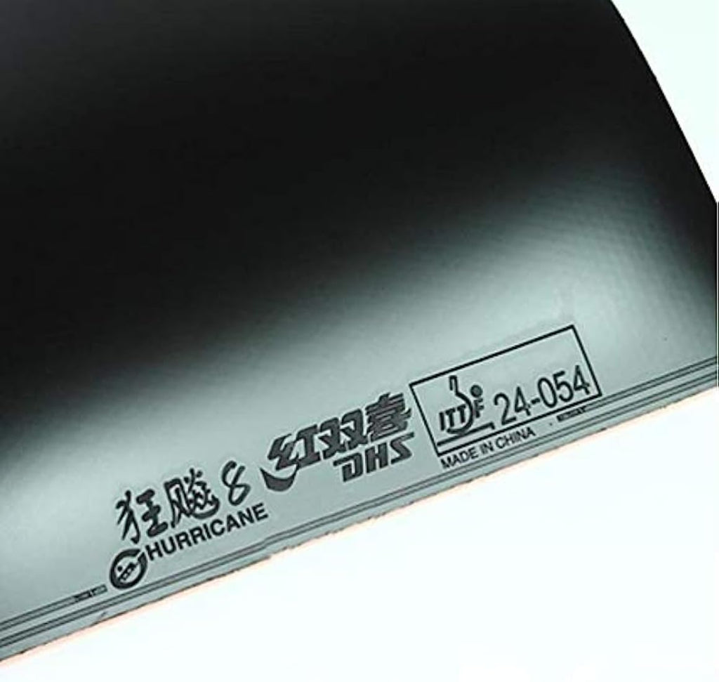 Dhs Hurricane 8 Table Tennis Rubber, Red Or Black, Thickness: 2.15 Mm, Hardness: 40, For Control And Loop Ping Pong Competitions