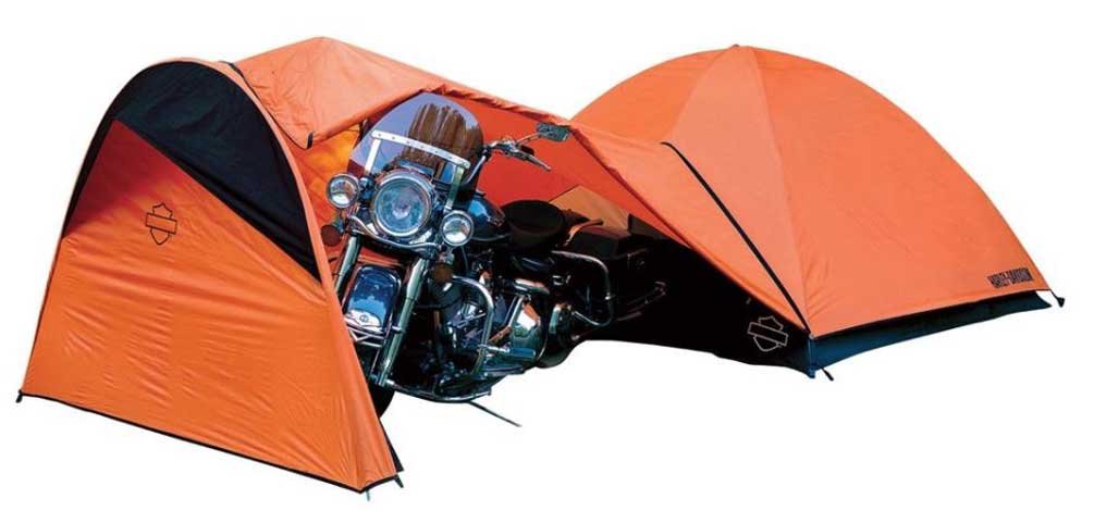 Harley-Davidson Dome Tent W/Vestibule Motorcycle Storage, Orange Hdl-10010A