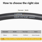 2 Pack 700C Road Bike Tubes 700 X 35C/38C/40C/42C/43C Av33Mm Schrader Valve Tubes Plus 2 Rim Strips Compatible With 700X35C 700