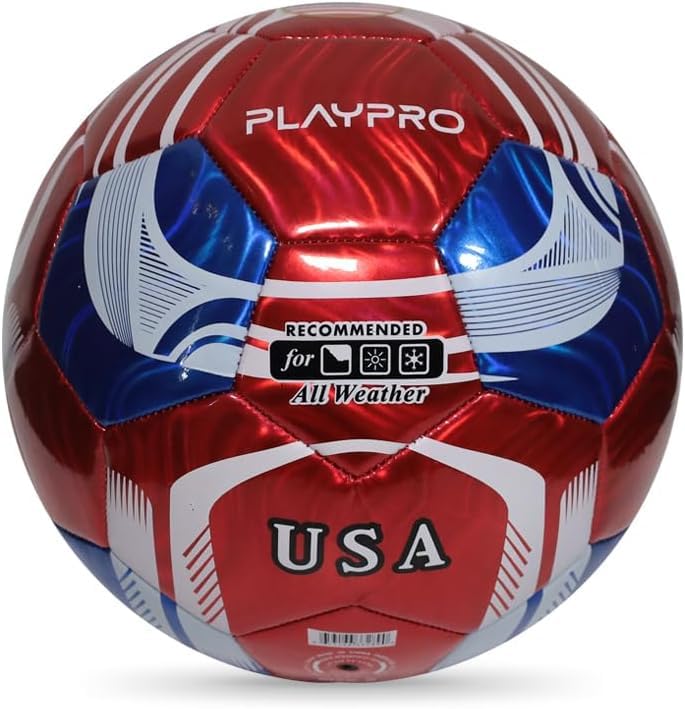 PLAYPRO Country Training Soccer Ball: World Edition (USA - RED, 3)