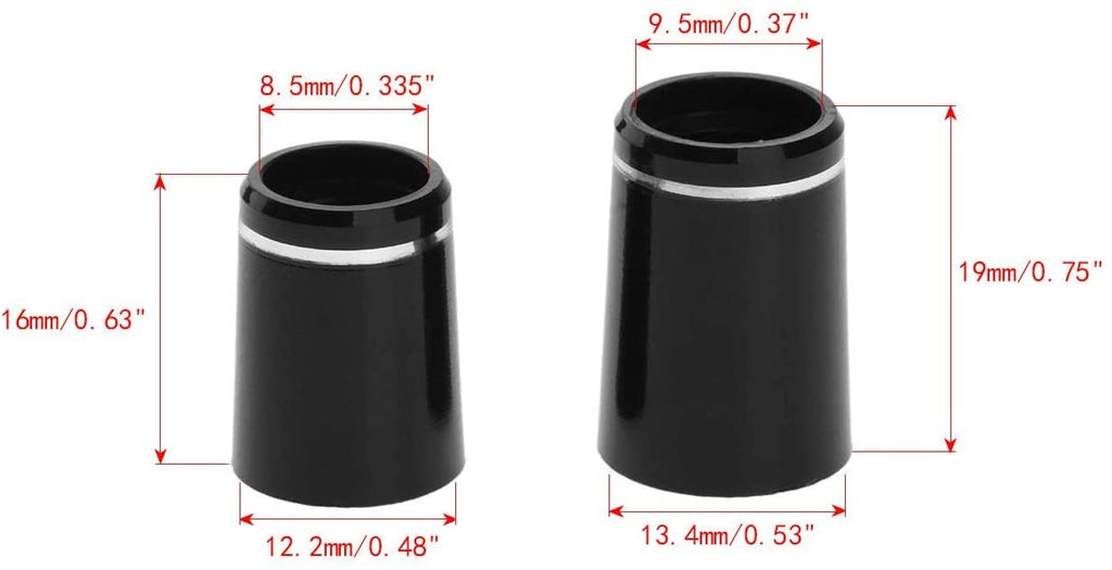 Muxsam 10Pcs .335 Black Golf Tapered Ferrules Compatible For Irons Shaft Universal With Single Silver Ring