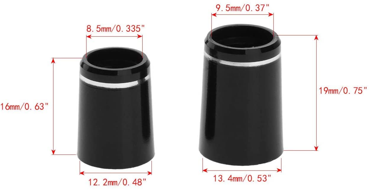 Muxsam 10Pcs .335 Black Golf Tapered Ferrules Compatible For Irons Shaft Universal With Single Silver Ring