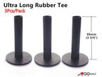A99 Golf 3Pcs/Pack Ultra Long Rubber Tees Black Color 3 3/4'' (95Mm) Indoor Outdoor Simulator Home Use
