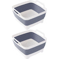 Detsuk Collapsible Dish Tub 2X9L-Collapsible Basin Bucket Portable Sink-Outdoor Multiuse Foldable Sink Tub Wash Dish Basin For K