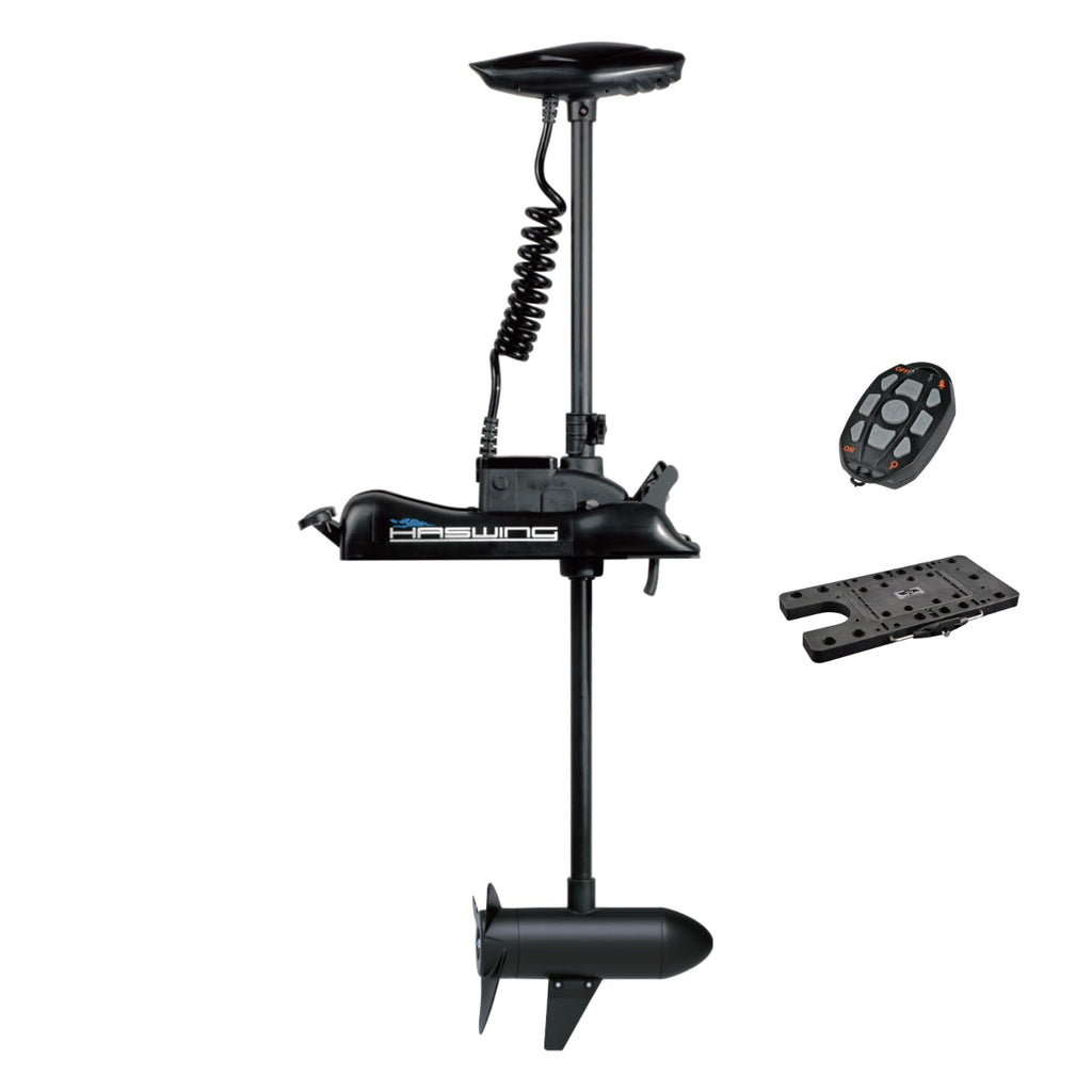 Parkho Haswing Electric Trolling Motor - 12V 55Lb 54 Inch Shaft Cayman Bow Mount Boat Fishing Saltwater Freshwater With Remote C