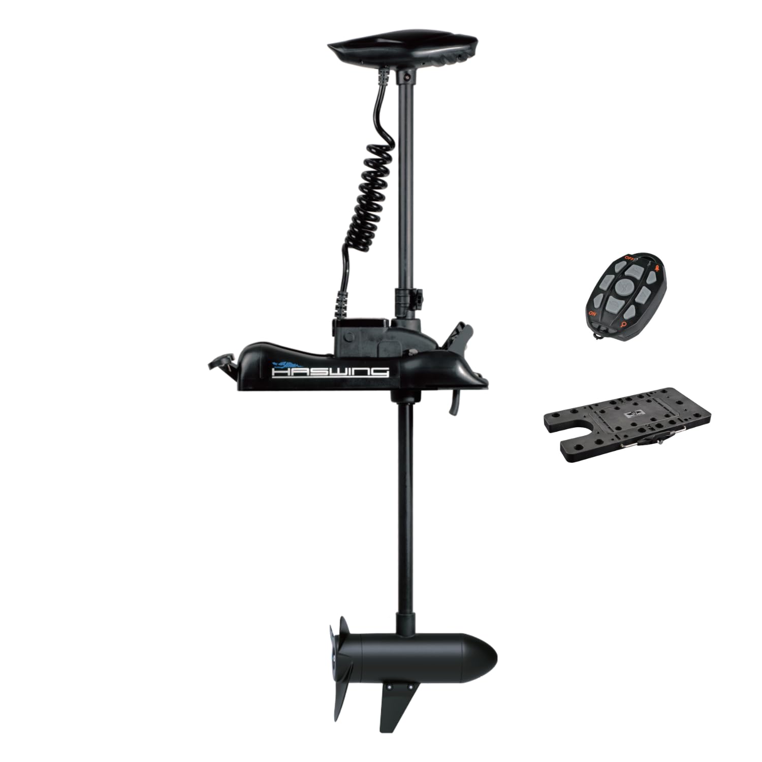 Parkho Haswing Electric Trolling Motor - 12V 55Lb 54 Inch Shaft Cayman Bow Mount Boat Fishing Saltwater Freshwater With Remote C