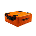 YakAttack ShortStak SOLO Storage Box 13 x 13 - Orange | Standalone Low-Profile Crate with Lid, Hinges & Latches | GridLoc Mounti