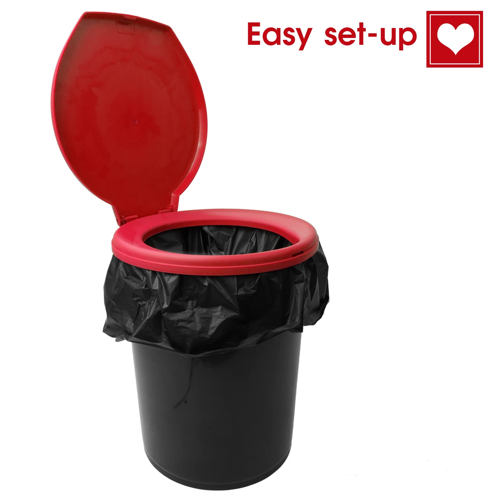 Portable Toilet Seat For 5 Gallon Bucket Emergency Outdoor Camping Snap On Luggable Loo Toilet Cover For Adults And Kids Red