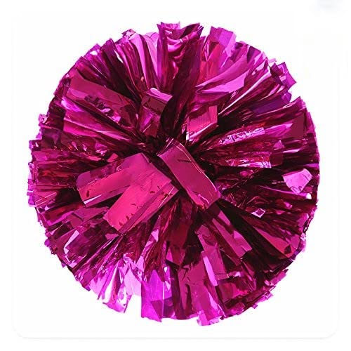 Puzine 2Pack 12'' Cheerleading Pom Poms With New Handle For Team Spirit Sports Dance Cheering Kids Adults(Pink)