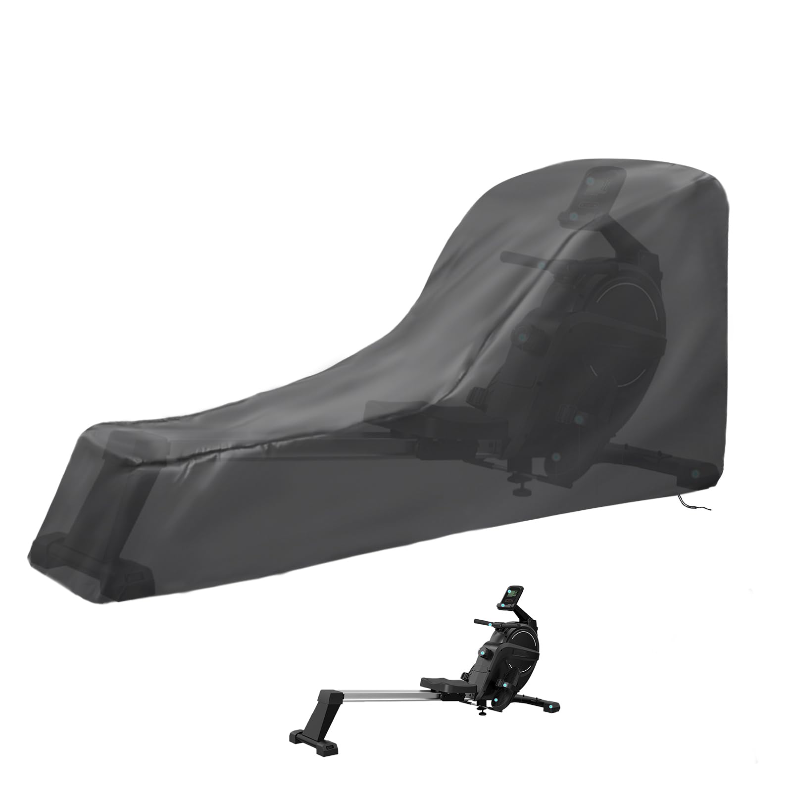 Andacar Rowing Machine Cover, Cover For Concept 2 Rowing Machine Waterproof Rower Cover Dustproof Fitness Equipment Protective C