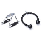 Black Mountain Products Cable Machine Attachment Combo - V Bar And Tricep Rope, Silver