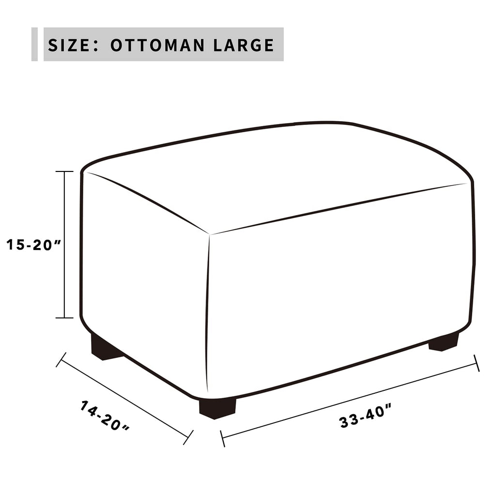 Easy-Going Stretch Ottoman Cover Folding Storage Stool Furniture Protector Soft Rectangle Slipcover Elastic Bottom( Ottoman Larg