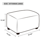 Easy-Going Stretch Ottoman Cover Folding Storage Stool Furniture Protector Soft Rectangle Slipcover Elastic Bottom( Ottoman Larg