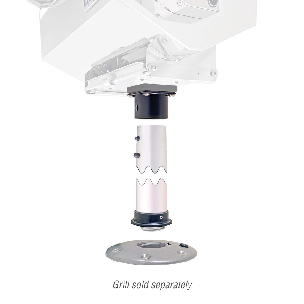 Magma Products, Double Locking Stowable Pedestal Mount, T10-185, Silver, One Size