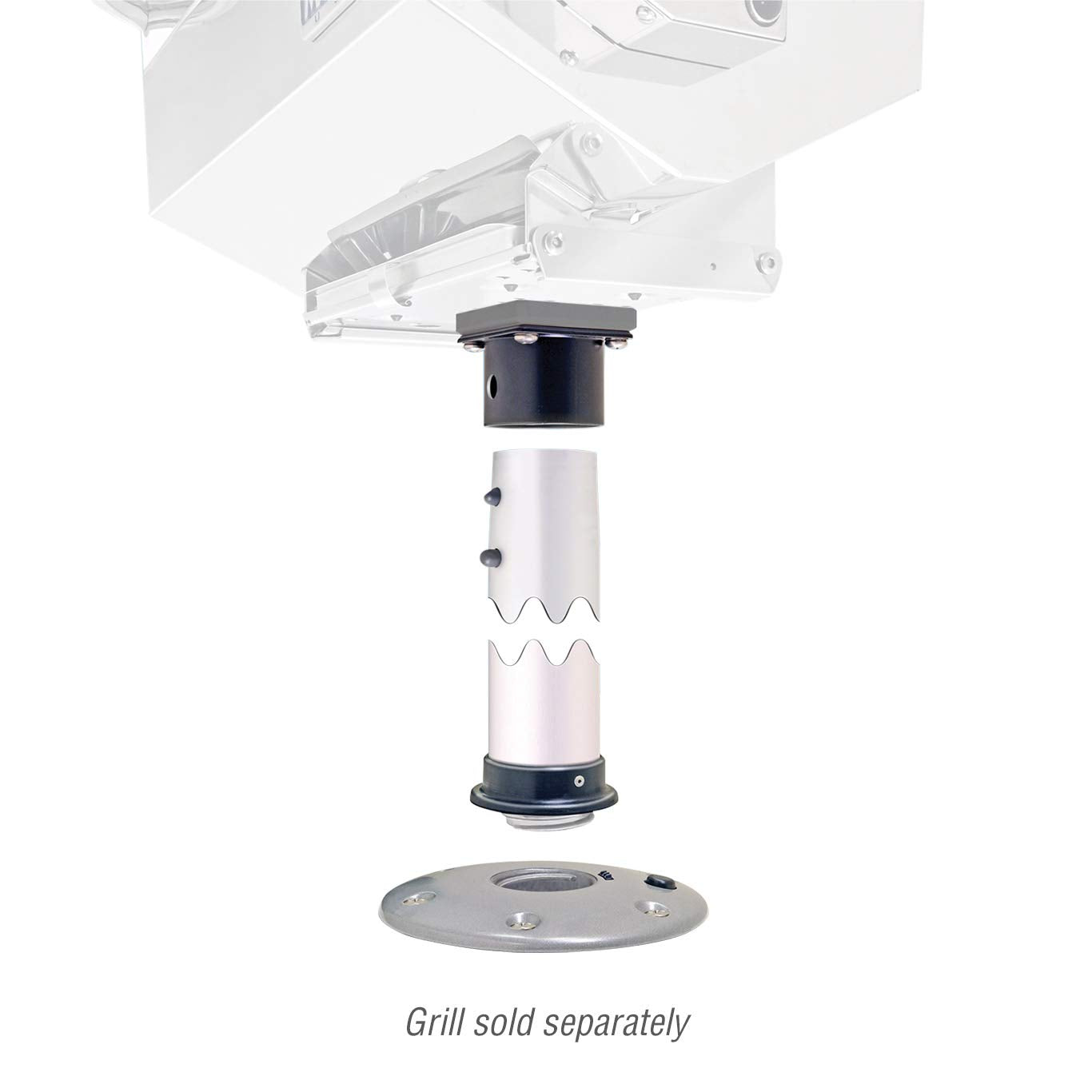 Magma Products, Double Locking Stowable Pedestal Mount, T10-185, Silver, One Size