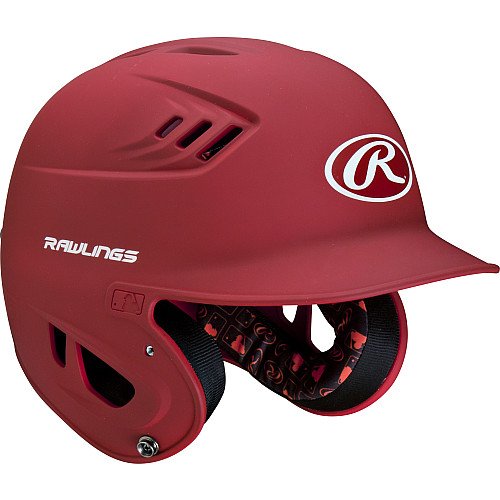 Rawlings | R16 Velo Baseball Batting Helmet | Senior (6 7/8'' - 7 5/8'') | Matte Scarlet