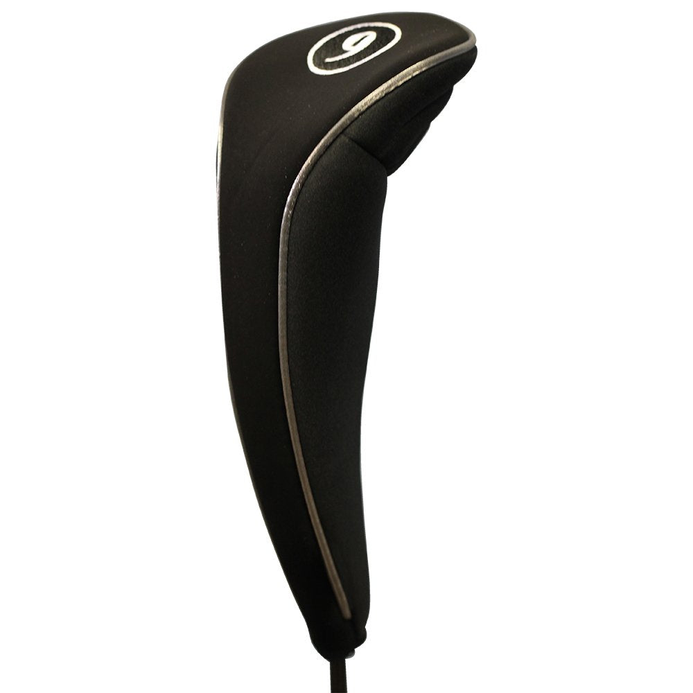Black Golf Zipper Head Cover #9 Fairway Wood Metal Headcover Neoprene Traditional Plain Protective Cover Fits All Fairway Golf C