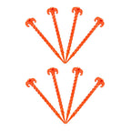 Beach Tent Stakes Canopy Anchors Canopy Stakes Heavy Duty Screw Shape 10 Inch - 8 Pack Orange