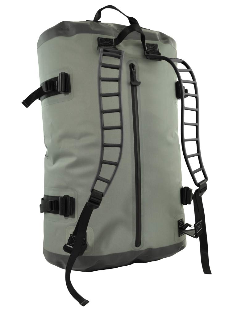Seattle Sports LocoDry DownUnder ZipDuff - 90L Heavy Duty Waterproof Duffel Bag Backpack, Gray/Dark Gray