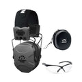 Walkers XCEL 500BT Digital Electronic Muff with Voice Clarity and Bluetooth, Sport Shooting Glasses and Hearing Protection Case 