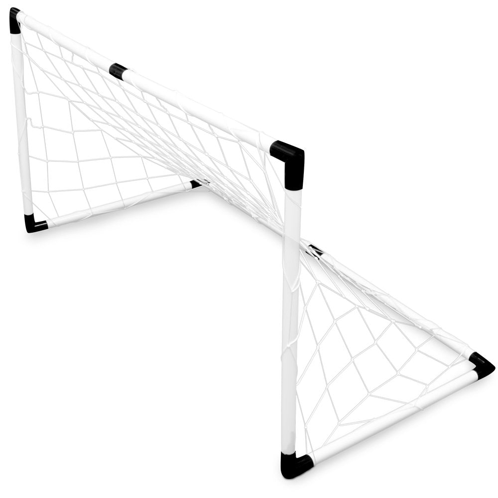 K-Roo Sports 2-Pack Youth Soccer Goals With Soccer Ball And Pump | Portable Goals With Nets And 6'' Ball With Pump | Kids Activi