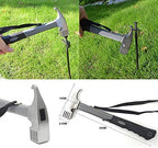 Clarmonde 12-Inch Tent Stakes & Tent Hammer, Heavy Duty Camping Stakes, Forged Steel Tent Pegs Unbreakable And Inflexible, Avail