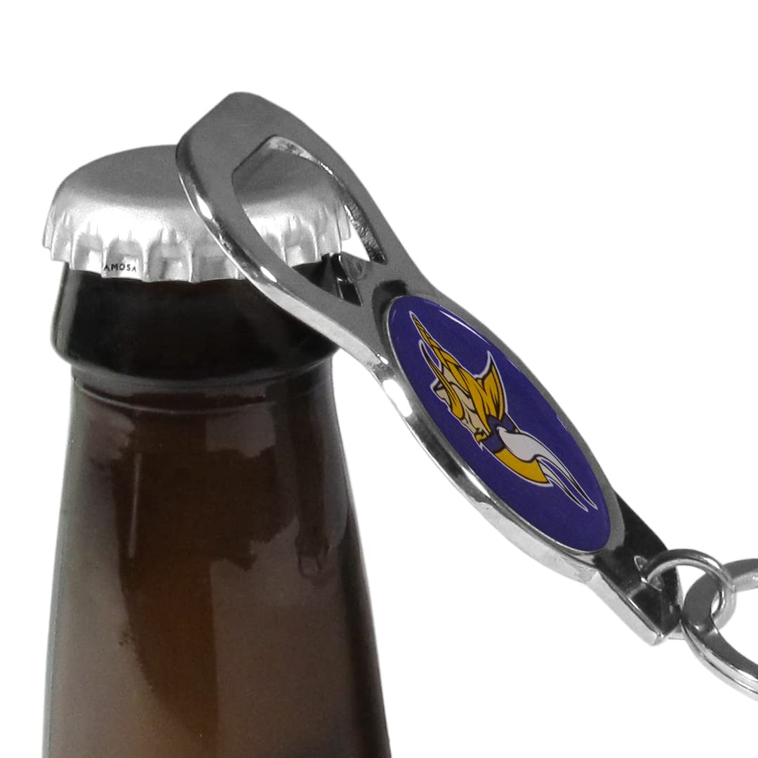 Nfl Siskiyou Sports Fan Shop Minnesota Vikings Bottle Opener Key Chain One Size Team Color , Black