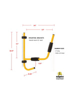 Suspenz Kayak Folding Storage Rack, Wall Hangers, Hooks, Indoor & Outdoor Use, Weight Capacity 75 Lbs, Yellow, (12-8601)