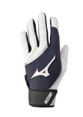 Mizuno MVP Youth Baseball Batting Glove, White-Grey, XX-Small