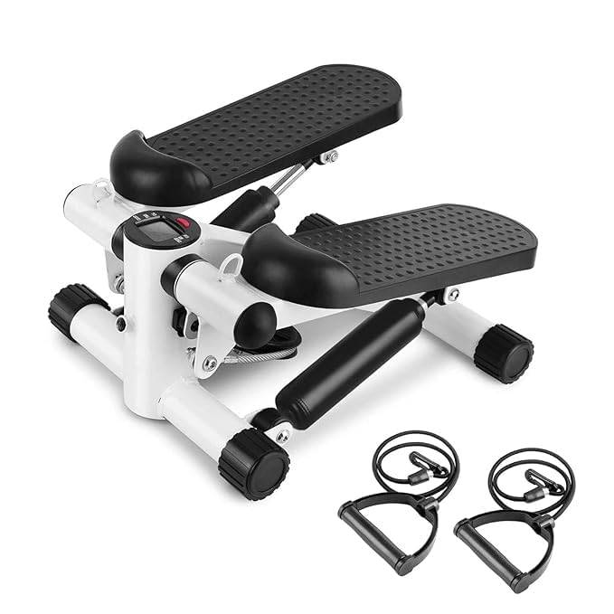 JJ BROTHERS Twist Stepper Machine with Resistance Bands, LCD Monitor, Tone Your Buttocks, Legs, Thighs, Waist, and More  Compac