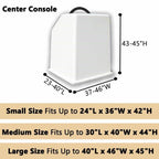 Boat Center Console Cover, 600D Marine Grade Polyester Canvas, Waterproof, Grey (Small Size Up To 36'' W 24'' L 42'' H)