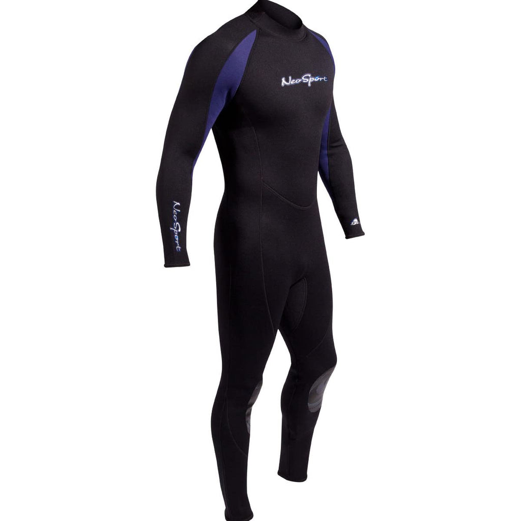 Neosport 5Mm Men?S Neoprene Backzip Jumpsuits-Black/Blue-X-Large