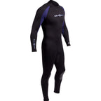 Neosport 5Mm Men?S Neoprene Backzip Jumpsuits-Black/Blue-X-Large