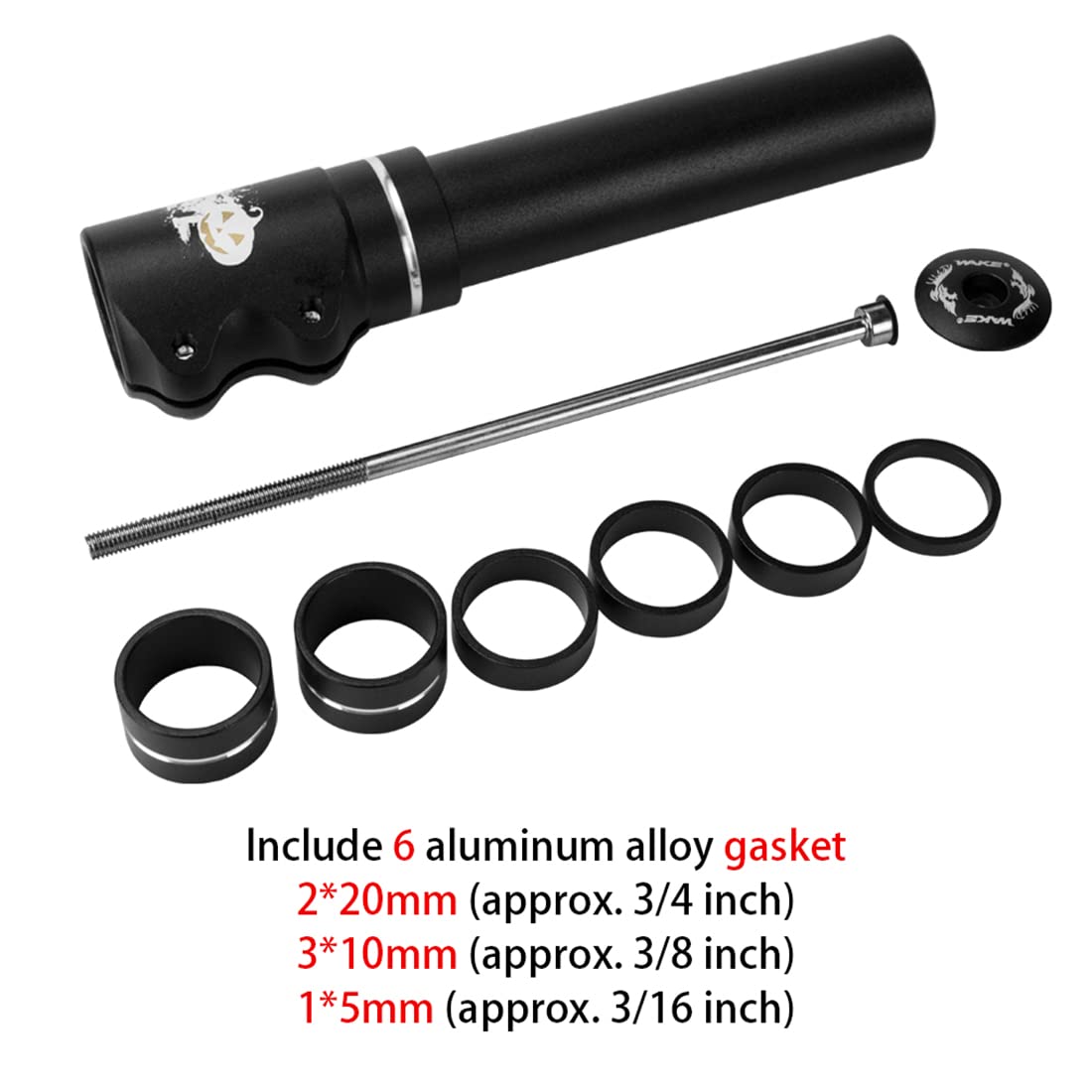 Wake Bike Stem Riser Bike Fork Stem Extender Bicycle Handlebar Raiser Head Up Adapter Suitable For Mountain Bike, Road Bike, Mtb