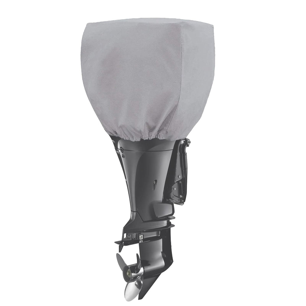 Fcouiid Canvas Outboard Motor Cover, 600D Heavy Duty Waterproof Trailerable Boat Engine Cover, Universal For Mercury, Yamaha, Su