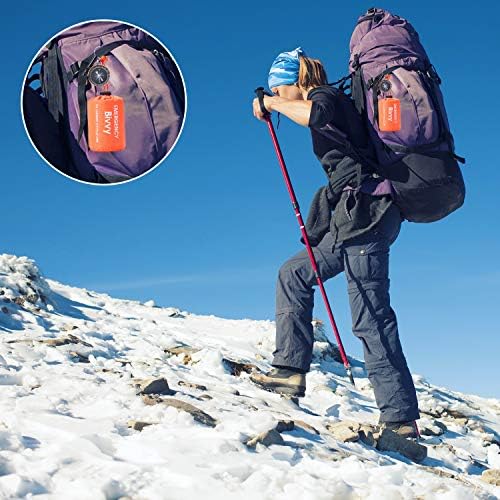 Esky Emergency Sleeping Bag, 2 Packs Waterproof Lightweight Thermal Bivy Sack, Survival Shelter Blanket Bags With Compass And Lo