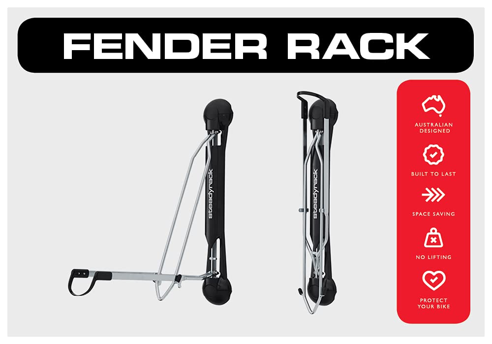 Steadyrack Bike Racks - Fender Rack - Wall Mounted Bike Rack Storage Solution For Your Home, Garage, Or Bike Park