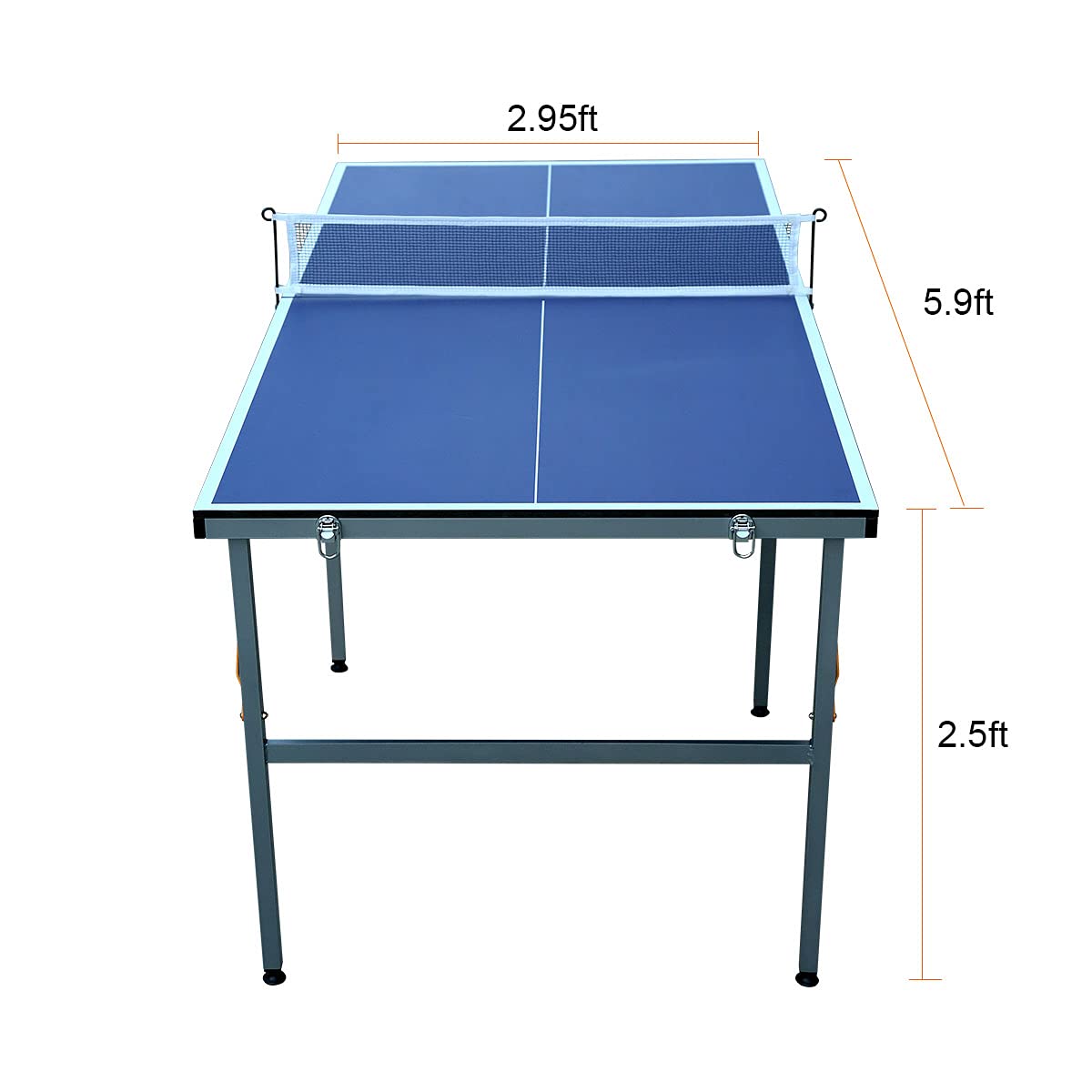 6 Ft Table Tennis Table Ping-Pong Tables Set - 100% Preassembled Foldable & Portable Tables With All-Weather Aluminum Composite