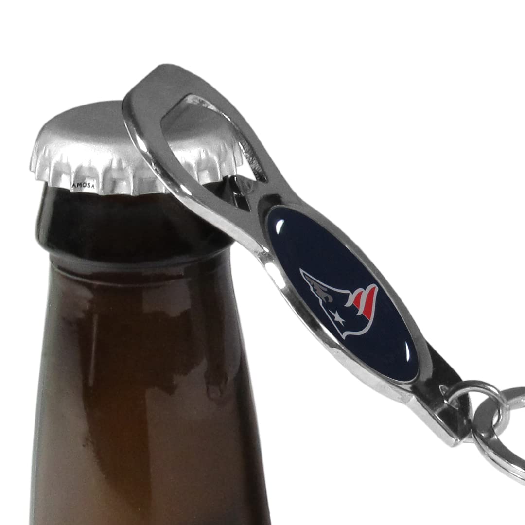 Nfl Siskiyou Sports Fan Shop New England Patriots Bottle Opener Key Chain One Size Team Color , Black