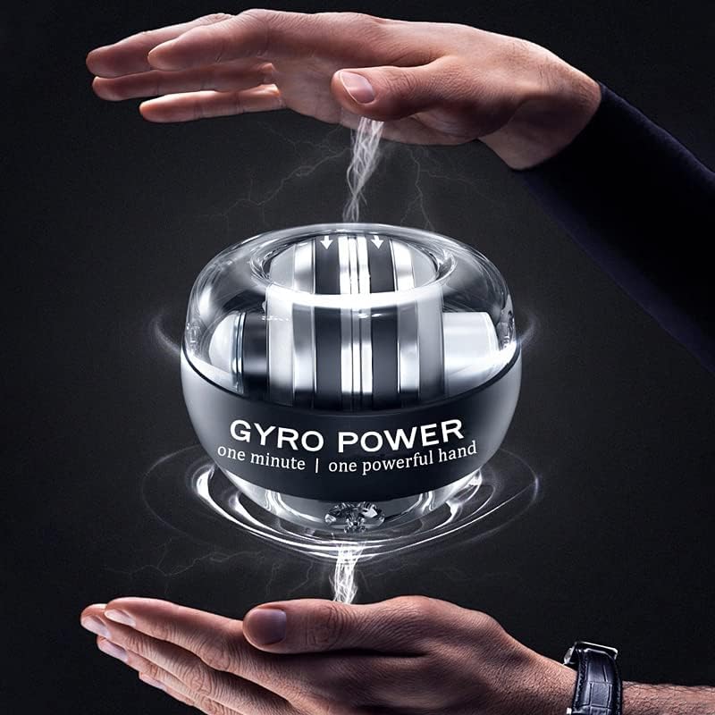 SCILLA Gyro Ball AutoStart Power, Strengthener & Forearm Exerciser for Stronger Arm Fingers Wrist Bones & Muscle with LED Light