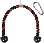 Yes4All Deluxe Black & Red Tricep Rope Cable Attachment,36 Inch Exercise Machine Attachments Pulley System Gym Pull Down Rope Wi