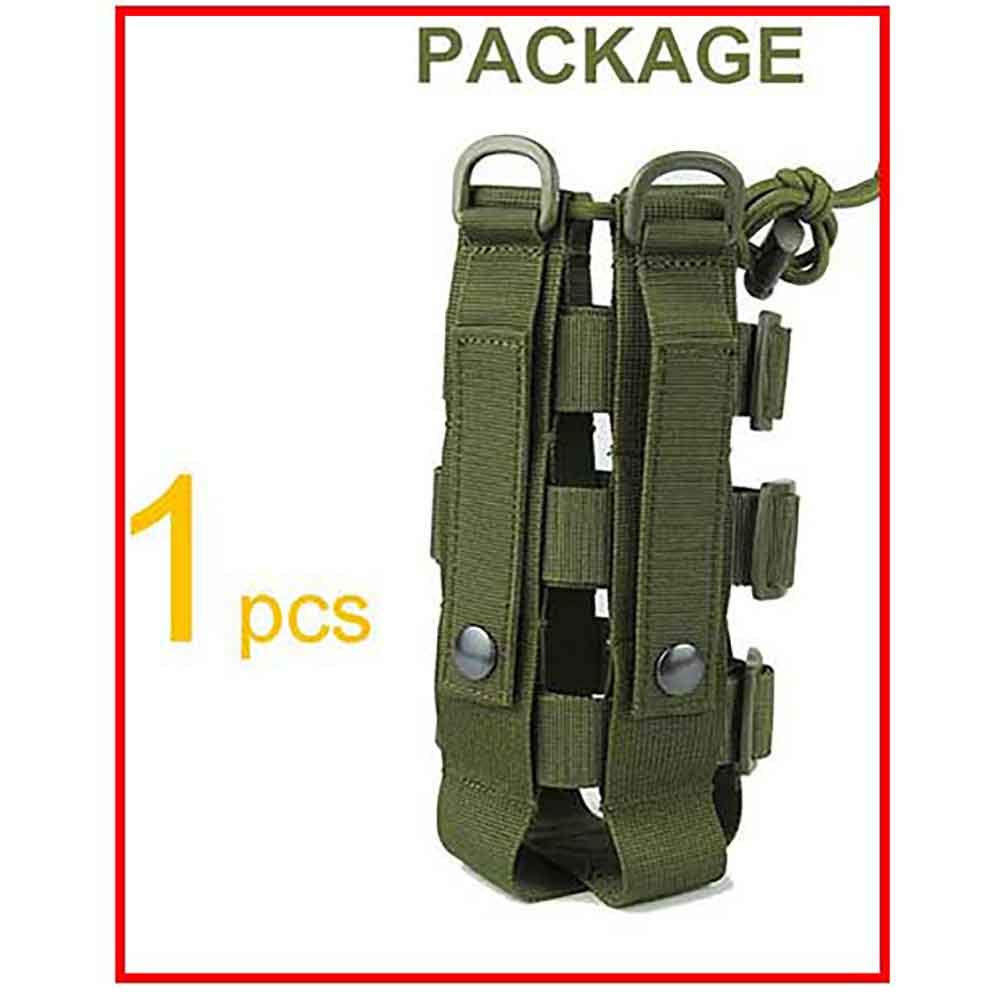 Patiosguard Tactical Water Bottle Pouch For Molle Systems, Adjustable Outdoor Sports Kettle Carrier Holder (Green)