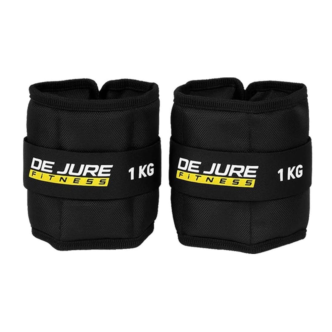 De Jure Fitness Adjustable Ankle & Wrist Weights Pair (1Kg X 2) For Men & Women | Strength Training, Walking, Running, Workout,