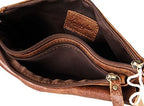 Loyofun Unisex Brown Genuine Leather Waist Bag Messenger Fanny Pack Bum Bag