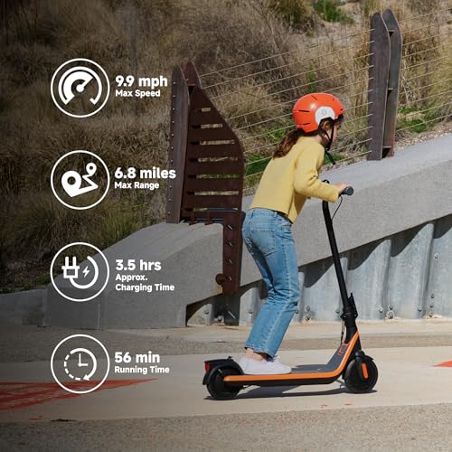 Segway Ninebot eKickScooter C2 w/6.8 mi Max Operating Range & 9.9 mph Max Speed, Kids Electric Scooter for Teens Ages 6-12, Incl