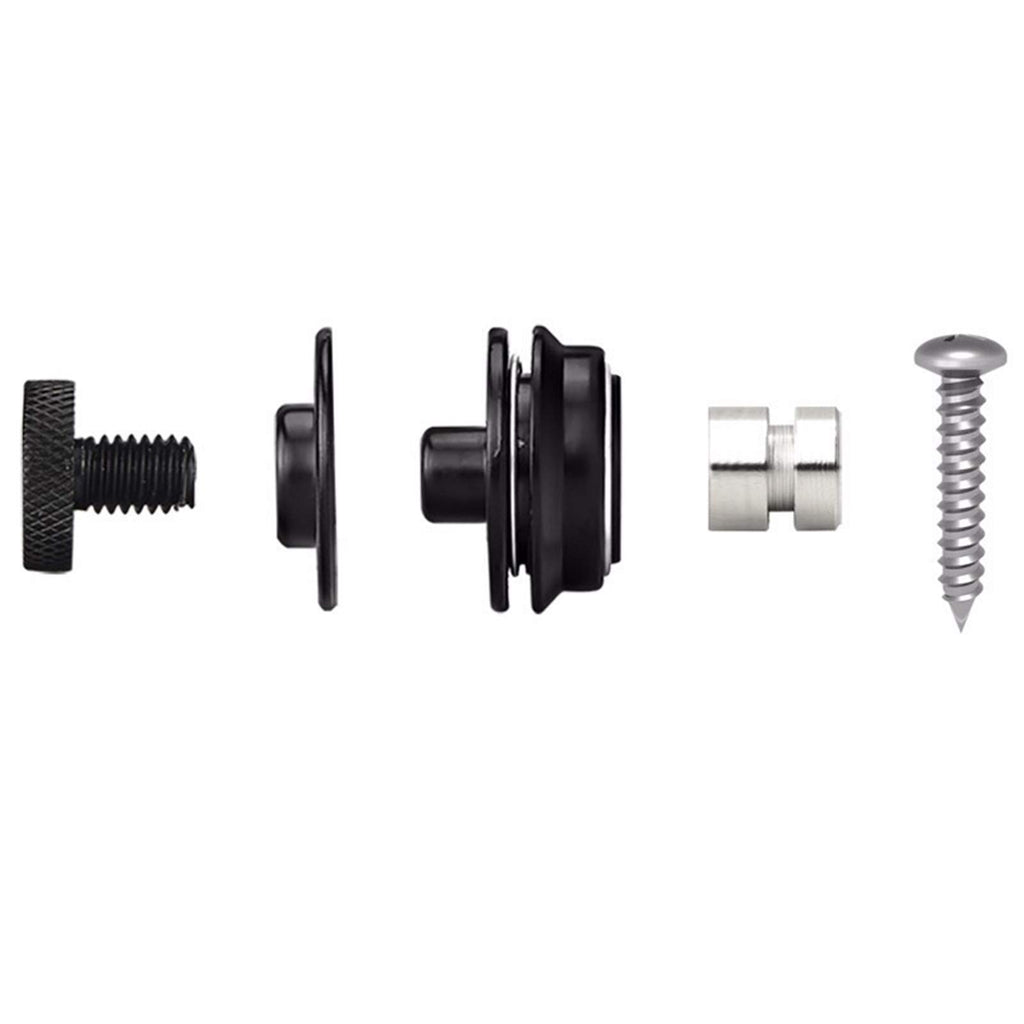 Miwayer Guitar Strap Locks Flat Round Head Heavy Duty Metal Button Security Straplock, Dual Design Strap Retainer System 4Pcs Wi